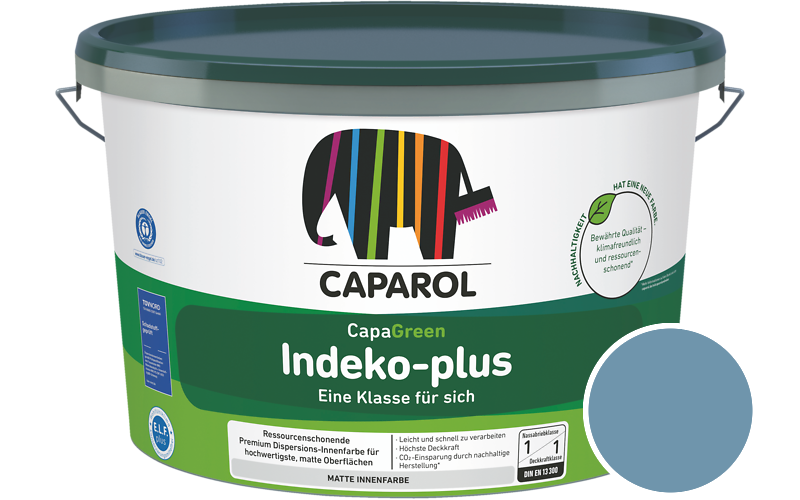 Caparol Indeko-plus 1,25L Innenfarbe / Getnt im Farbton RAL 5024 Pastellblau