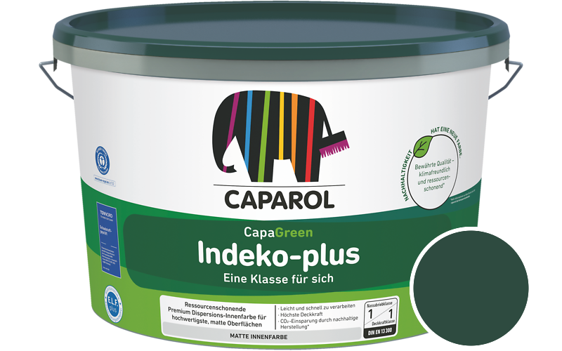 Caparol Indeko-plus 2,5L Innenfarbe / Getnt im Farbton RAL 6005 Moosgrn