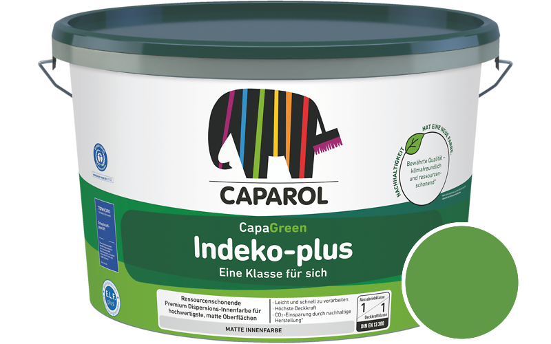 Caparol Indeko-plus 2,5L Innenfarbe / Getnt im Farbton RAL 6018 Gelbgrn