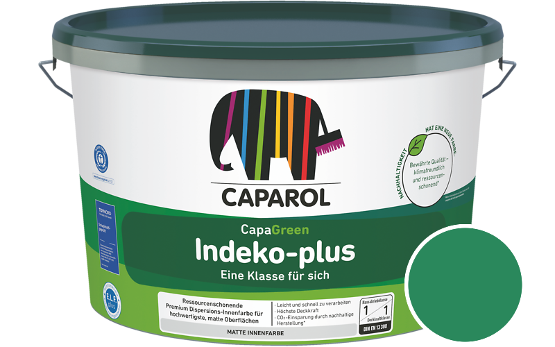Caparol Indeko-plus 2,5L Innenfarbe / Getnt im Farbton RAL 6024 Verkehrsgrn