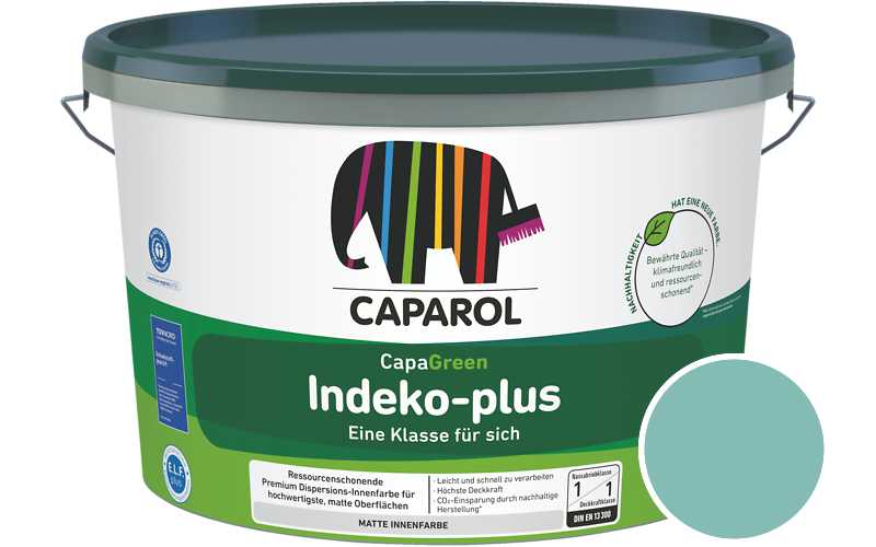 Caparol Indeko-plus 2,5L Innenfarbe / Getnt im Farbton RAL 6027 Lichtgrn