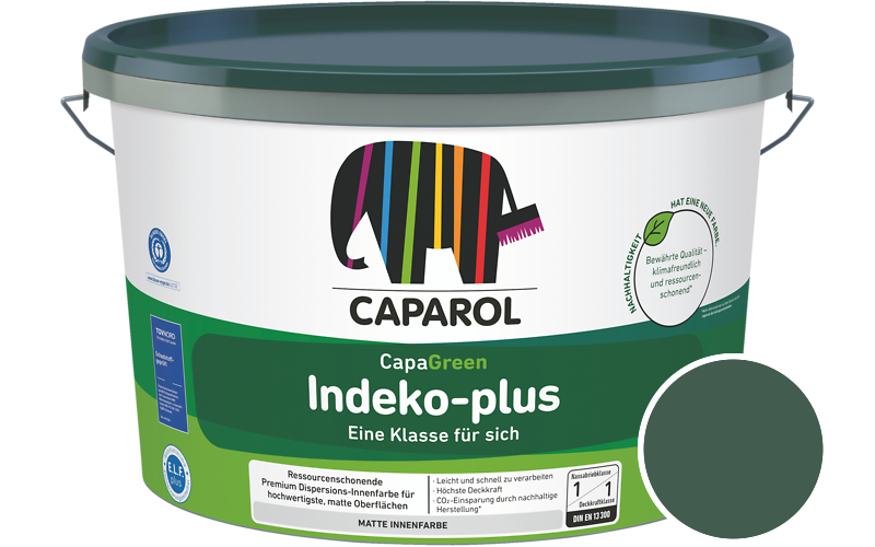 Caparol Indeko-plus 2,5L Innenfarbe / Getnt im Farbton RAL 6028 Kieferngrn
