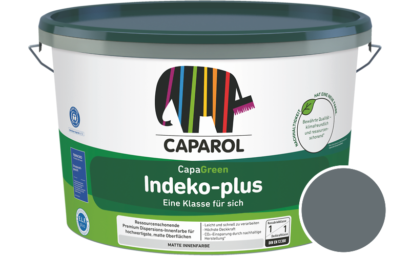 Caparol Indeko-plus 1,25L Innenfarbe / Getnt im Farbton RAL 7031 Blaugrau