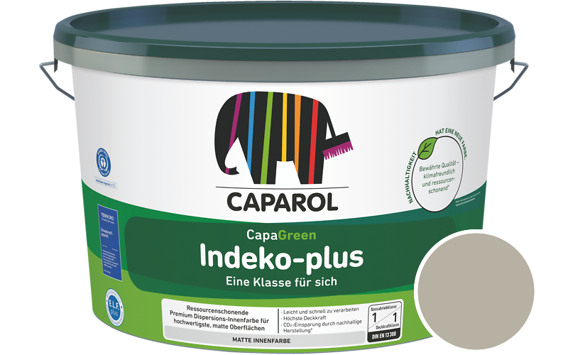 Caparol Indeko-plus 2,5L Innenfarbe / Getnt im Farbton RAL 7032 Kieselgrau
