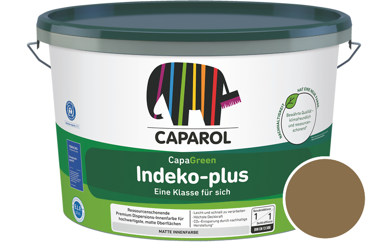Caparol Indeko-plus 2,5L Innenfarbe / Getnt im Farbton RAL 8000 Grnbraun