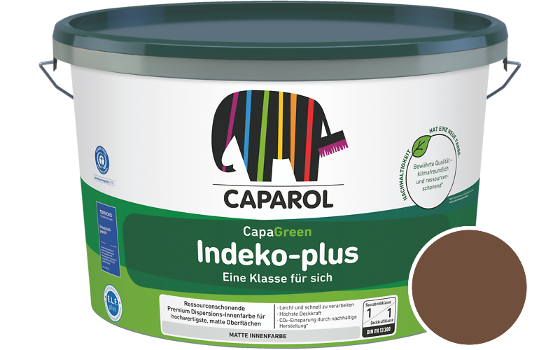 Caparol Indeko-plus 2,5L Innenfarbe / Getnt im Farbton RAL 8007 Rehbraun