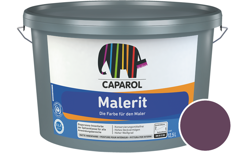 Caparol Malerit 2,5L Innenfarbe / Getnt im Farbton Clematis 65