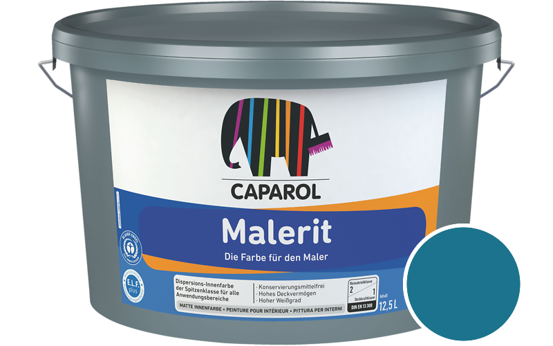 Caparol Malerit 2,5L Innenfarbe / Getnt im Farbton Coelin 95
