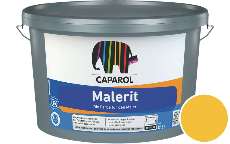 Caparol Malerit 1,25L Innenfarbe / Get�nt im Farbton Curcuma 100