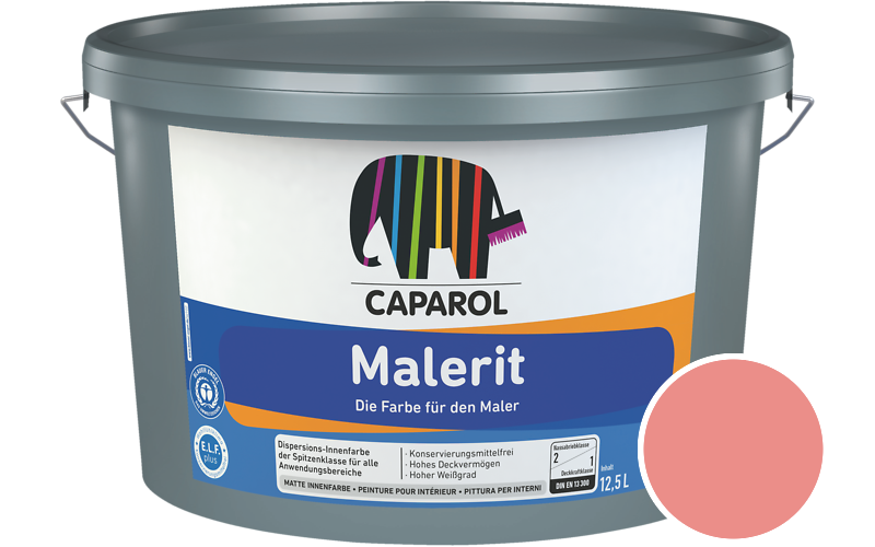 Caparol Malerit 2,5L Innenfarbe / Getnt im Farbton Korall 175