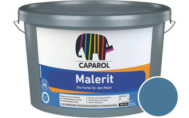 Caparol Malerit 5L Innenfarbe / Getnt im Farbton Lago 100