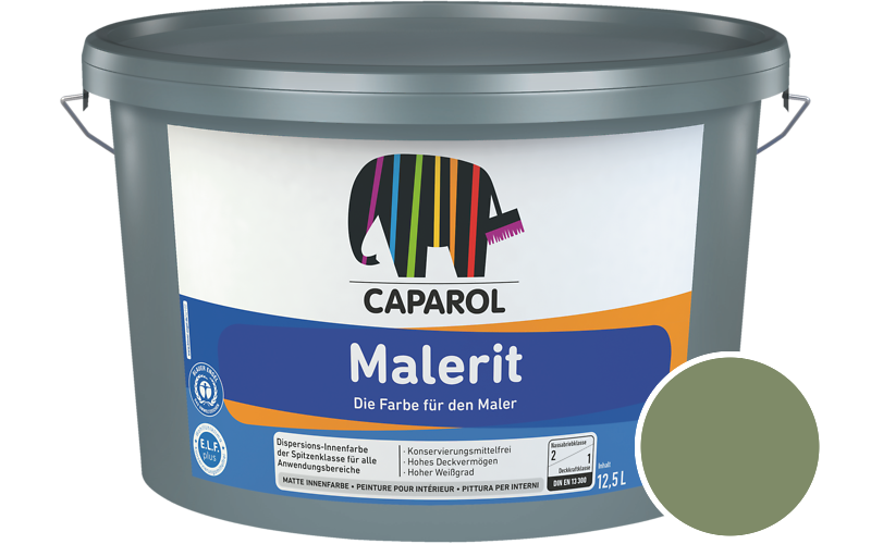 Caparol Malerit 5L Innenfarbe / Getnt im Farbton Oase 105