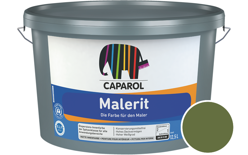 Caparol Malerit 2,5L Innenfarbe / Getnt im Farbton Pinie 35