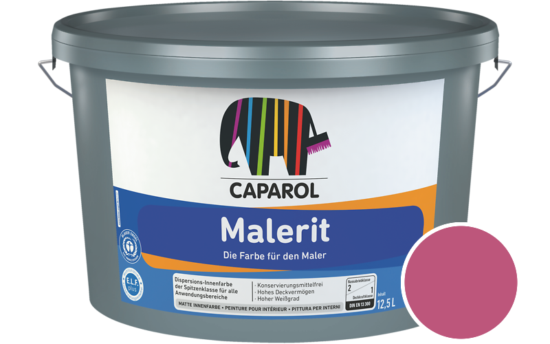 Caparol Malerit 2,5L Innenfarbe / Getnt im Farbton Pink 10