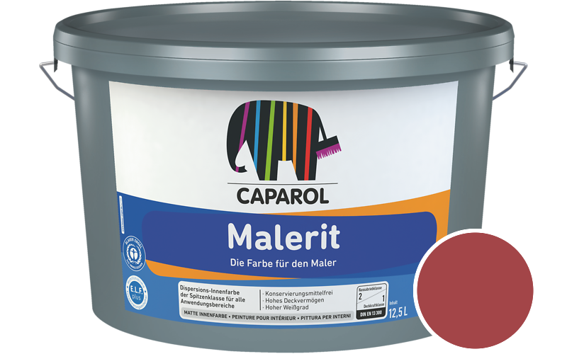 Caparol Malerit 5L Innenfarbe / Getnt im Farbton RAL 3031 Orientrot