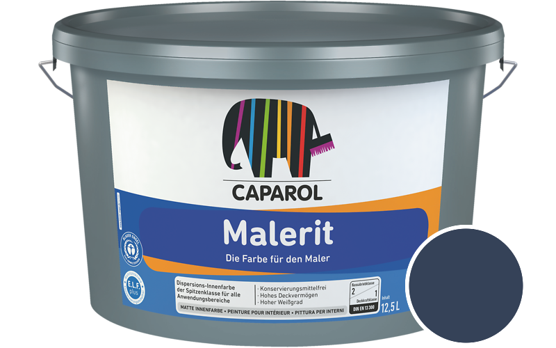 Caparol Malerit 5L Innenfarbe / Getnt im Farbton RAL 5003 Saphirblau