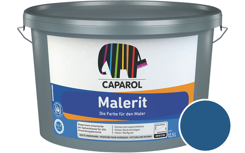 Caparol Malerit 5L Innenfarbe / Getnt im Farbton RAL 5005 Signalblau