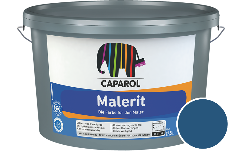 Caparol Malerit 7,5L Innenfarbe / Getnt im Farbton RAL 5010 Enzianblau