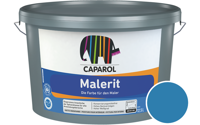 Caparol Malerit 5L Innenfarbe / Getnt im Farbton RAL 5015 Himmelblau