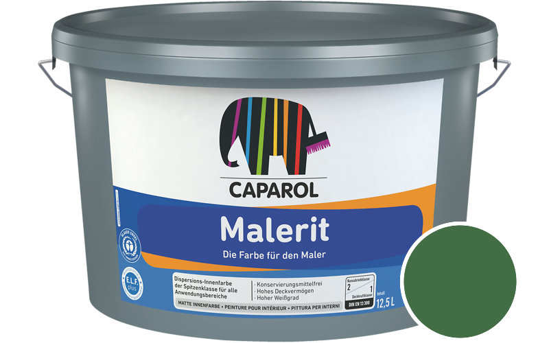Caparol Malerit 5L Innenfarbe / Getnt im Farbton RAL 6001 Smaragdgrn