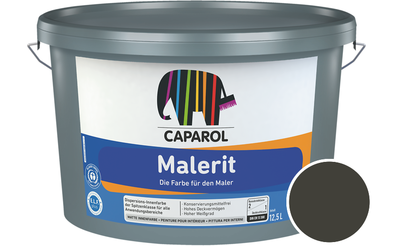 Caparol Malerit 5L Innenfarbe / Getnt im Farbton RAL 6008 Braungrn