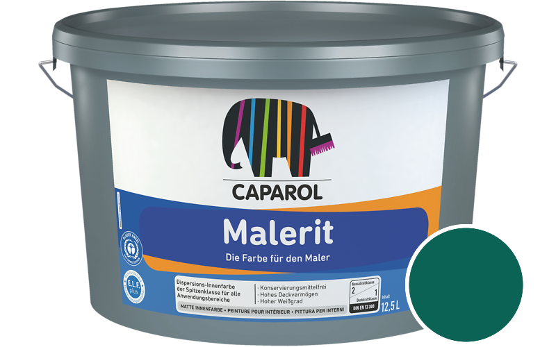 Caparol Malerit 12,5L Innenfarbe / Getnt im Farbton RAL 6026 Opalgrn