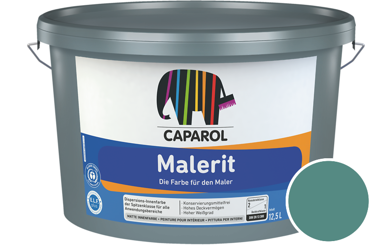 Caparol Malerit 5L Innenfarbe / Getnt im Farbton RAL 6033 Minttuerkis