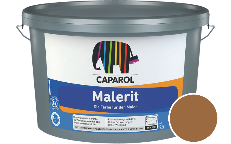 Caparol Malerit 5L Innenfarbe / Getnt im Farbton RAL 8001 Ockerbraun