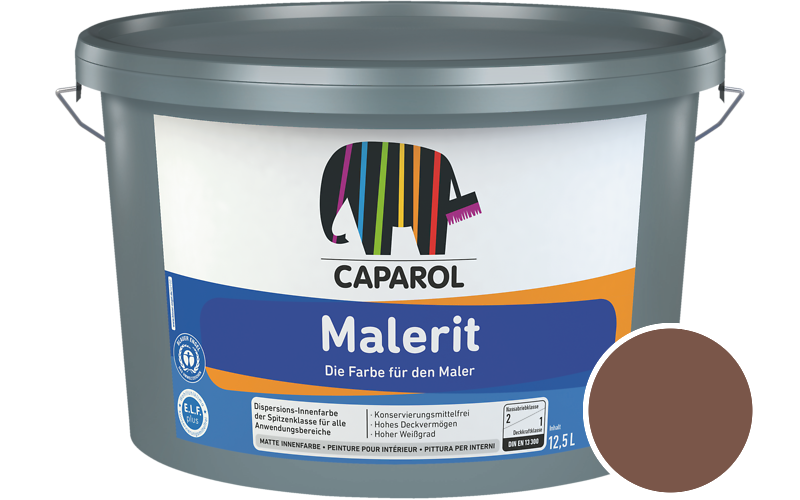 Caparol Malerit 5L Innenfarbe / Getnt im Farbton RAL 8002 Signalbraun