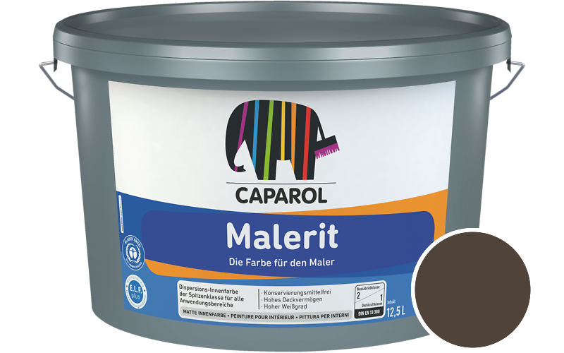 Caparol Malerit 7,5L Innenfarbe / Getnt im Farbton RAL 8014 Sepiabraun