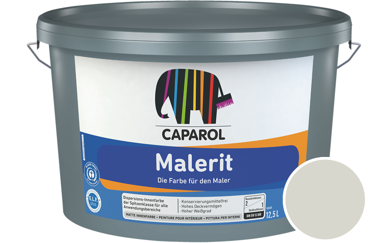 Caparol Malerit 5L Innenfarbe / Getnt im Farbton RAL 9002 Grauweiss