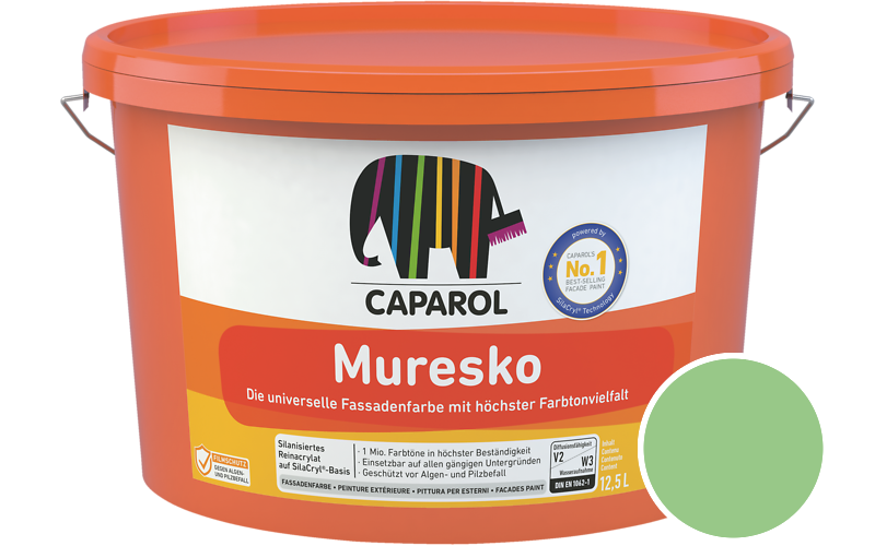 Caparol Muresko 7,5L Fassadenfarbe / Get�nt im Farbton Agave 140