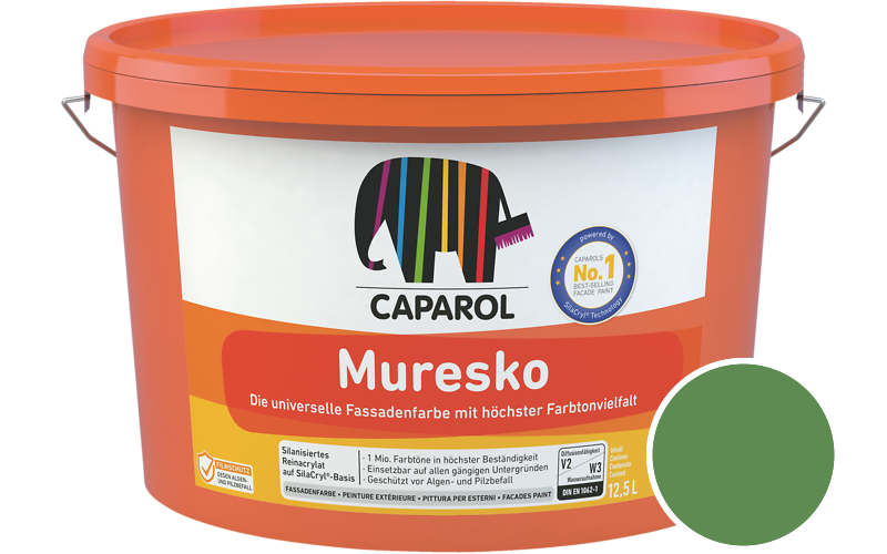 Caparol Muresko 5L Fassadenfarbe / Getnt im Farbton Agave 95