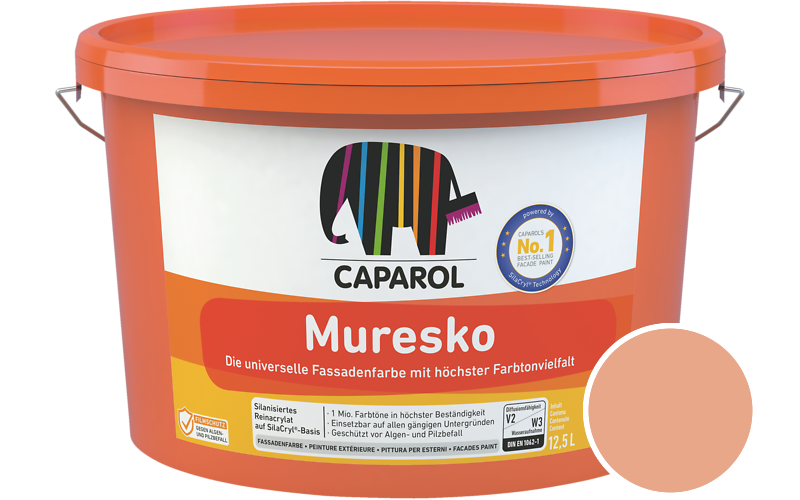 Caparol Muresko 1,25L Fassadenfarbe / Getnt im Farbton Aprico 115