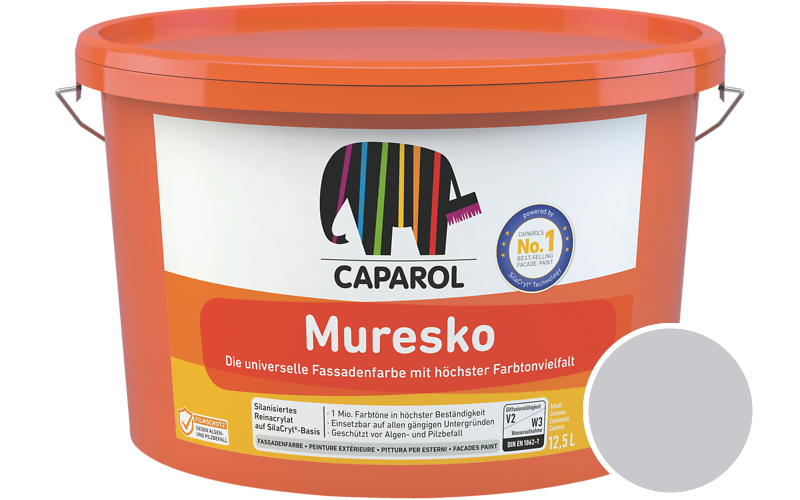 Caparol Muresko 1,25L Fassadenfarbe / Getnt im Farbton Aquarell 15