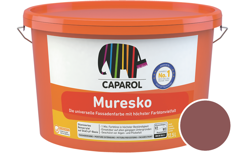 Caparol Muresko 5L Fassadenfarbe / Getnt im Farbton Barolo 70