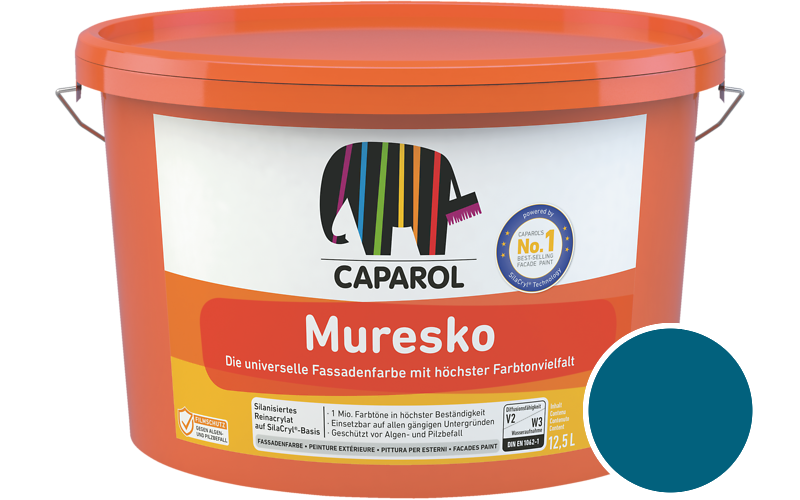 Caparol Muresko 12,5L Fassadenfarbe / Getnt im Farbton Blu 20