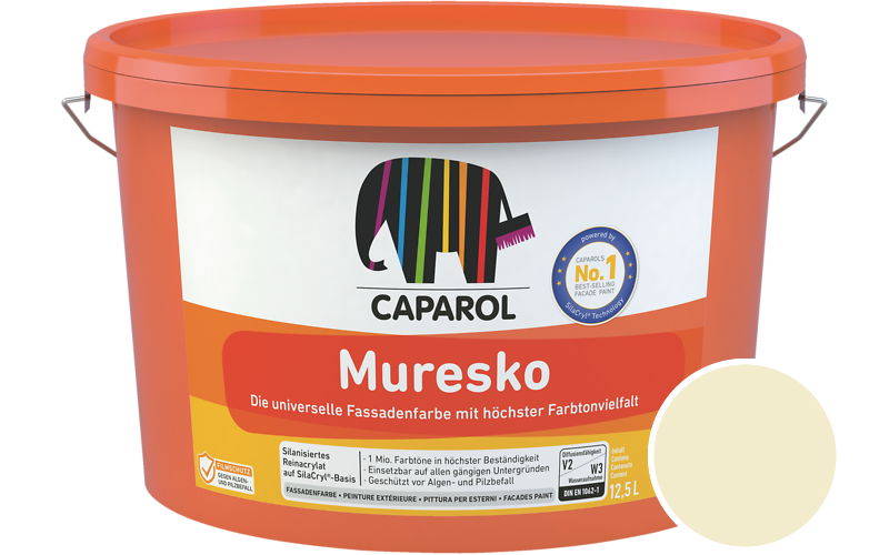 Caparol Muresko 5L Fassadenfarbe / Getnt im Farbton Canari 18