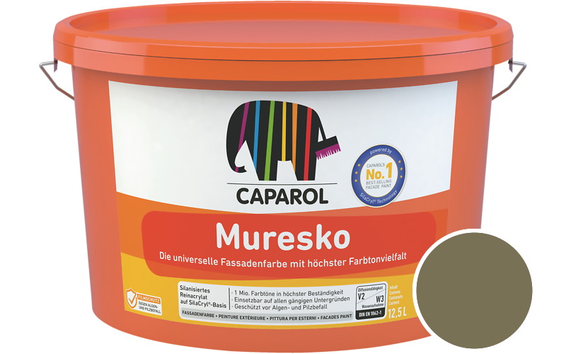 Caparol Muresko 5L Fassadenfarbe / Getnt im Farbton Citrus 10