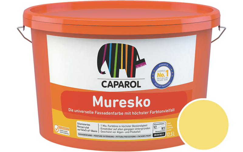 Caparol Muresko 2,5L Fassadenfarbe / Getnt im Farbton Citrus 110