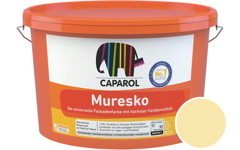 Caparol Muresko 1,25L Fassadenfarbe / Getnt im Farbton Citrus 120