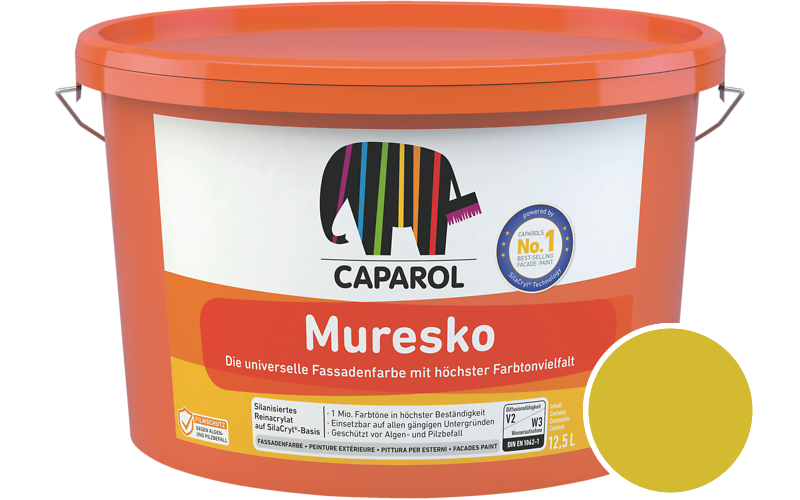 Caparol Muresko 1,25L Fassadenfarbe / Getnt im Farbton Citrus 65