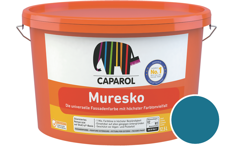 Caparol Muresko 12,5L Fassadenfarbe / Getnt im Farbton Coelin 95