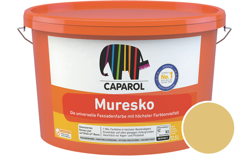 Caparol Muresko 7,5L Fassadenfarbe / Getnt im Farbton Curry 105