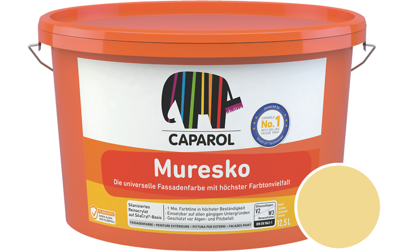 Caparol Muresko 1,25L Fassadenfarbe / Getnt im Farbton Curry 115