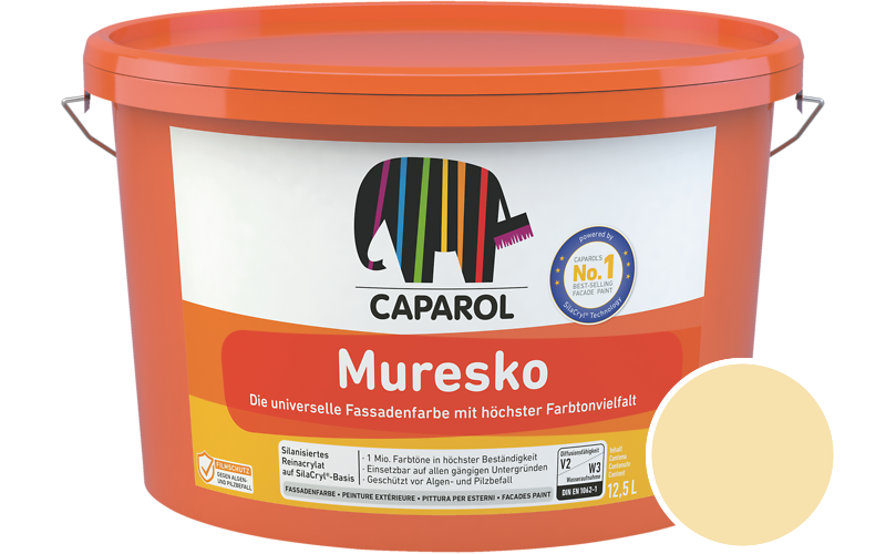 Caparol Muresko 12,5L Fassadenfarbe / Getnt im Farbton Curry 120