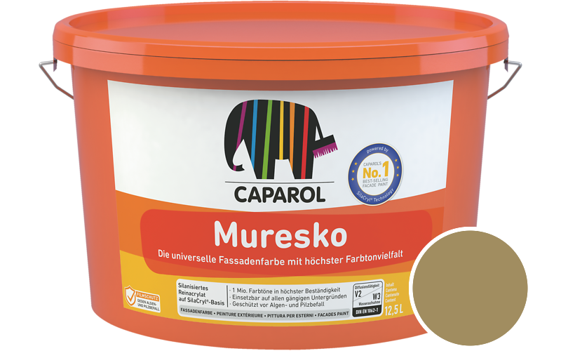 Caparol Muresko 5L Fassadenfarbe / Getnt im Farbton Curry 35