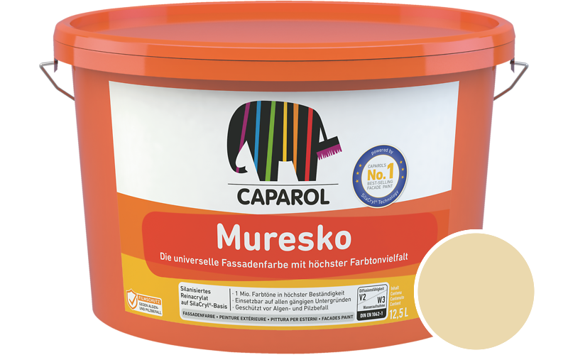 Caparol Muresko 12,5L Fassadenfarbe / Getnt im Farbton Curry 80
