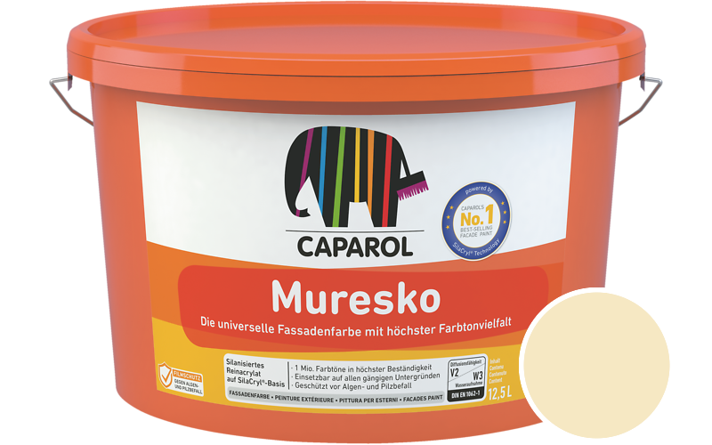 Caparol Muresko 12,5L Fassadenfarbe / Getnt im Farbton Curry 90