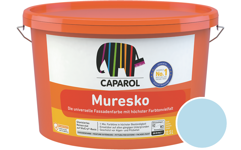 Caparol Muresko 12,5L Fassadenfarbe / Getnt im Farbton Donau 16